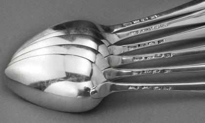 Hester Bateman Georgian Silver Table Spoons (Set of 6)